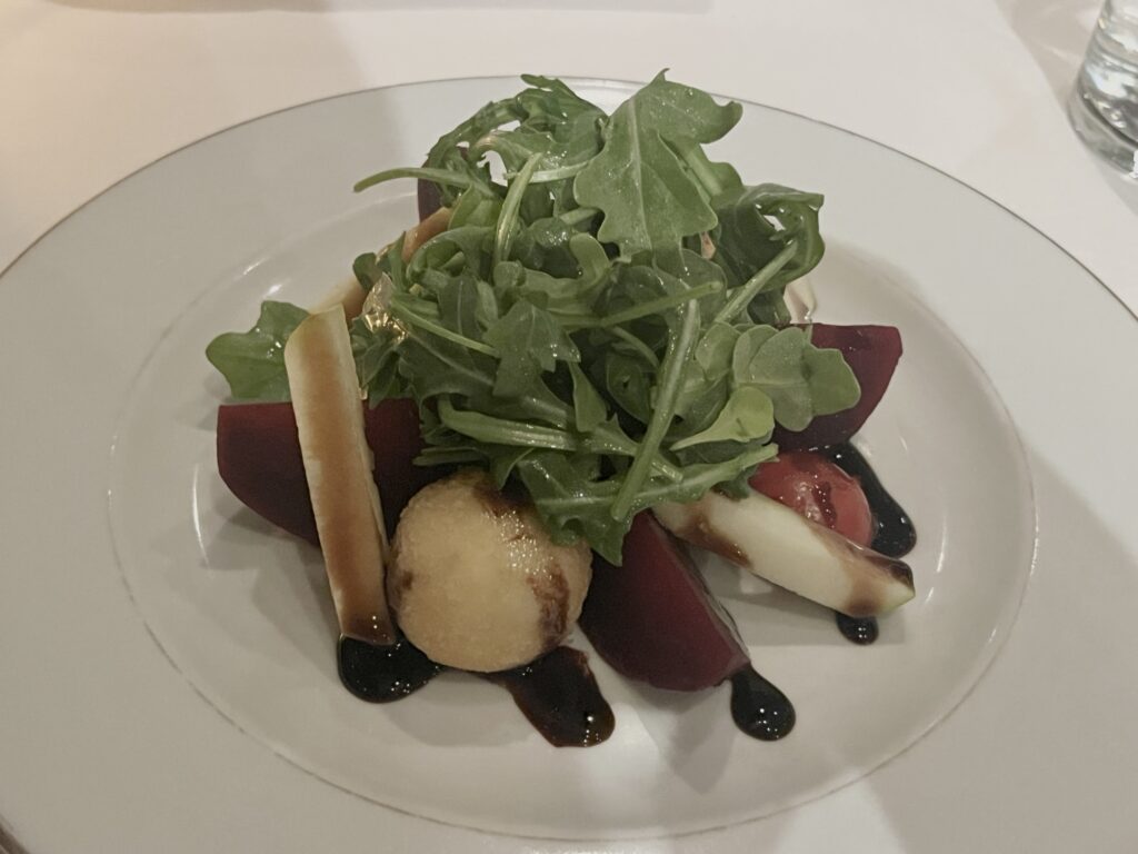 Goat Cheese Croquettes and Beet Salad from Le Bistro on Norwegian Sky