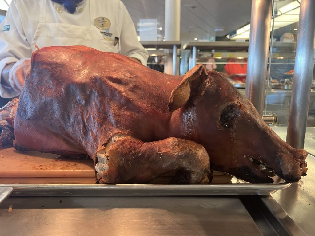 Suckling Pig on the buffet on Norwegian Sky