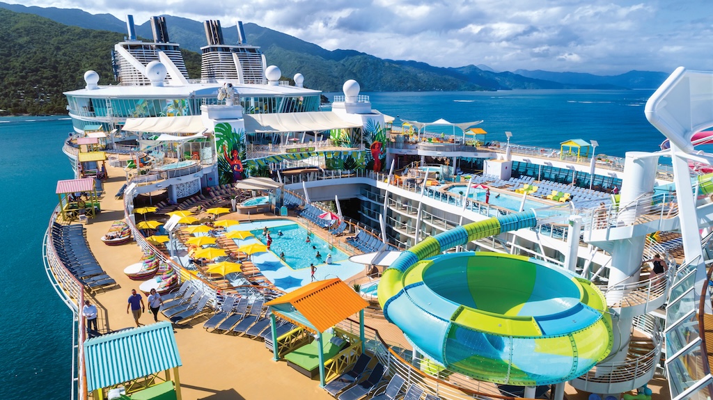 Resort-style pools are at the center of the action at the reimagined Caribbean pool deck on Royal Caribbean’s Allure of the Seas