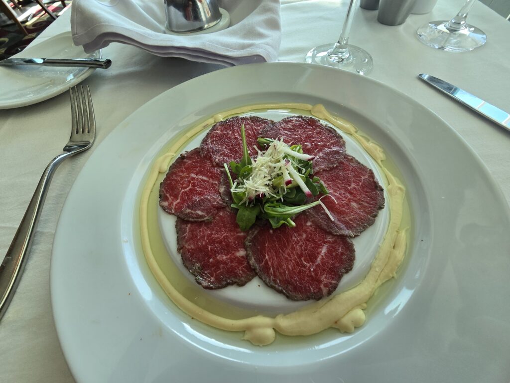 Beef Carpaccio from Chops Grille on Grandeur of the Seas