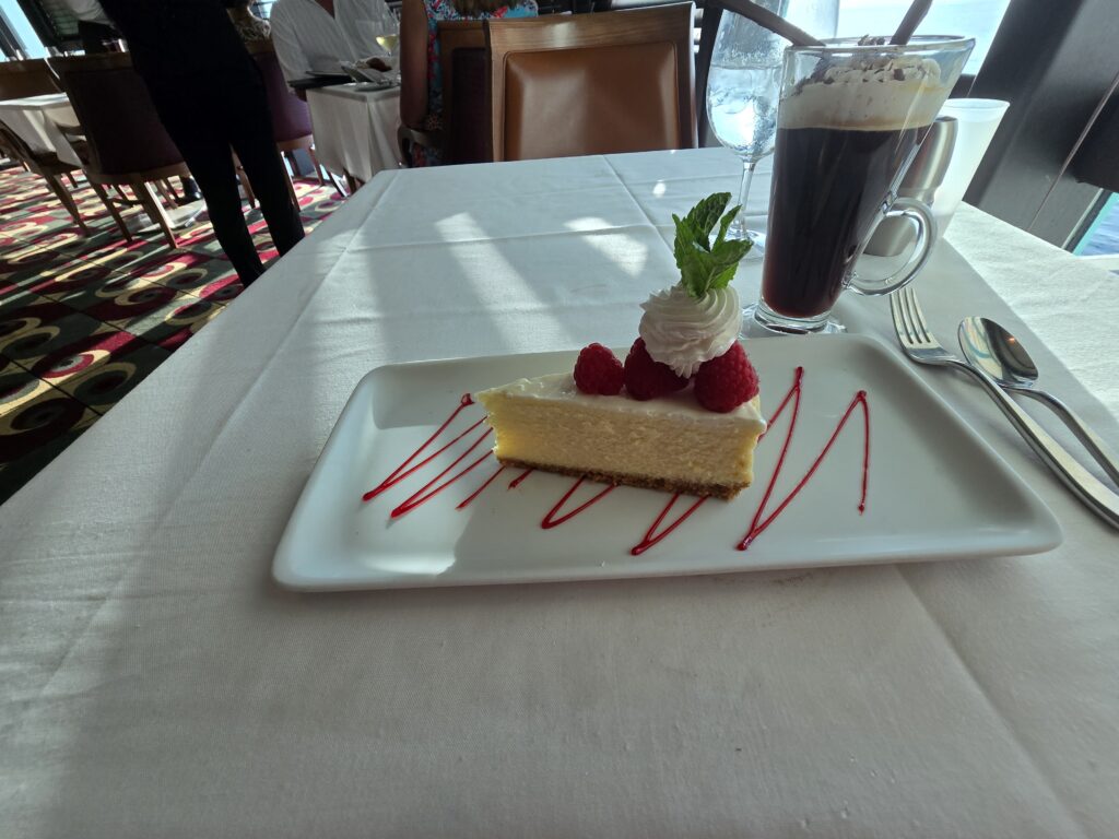 Cheesecake from Chops Grille on Grandeur of the Seas