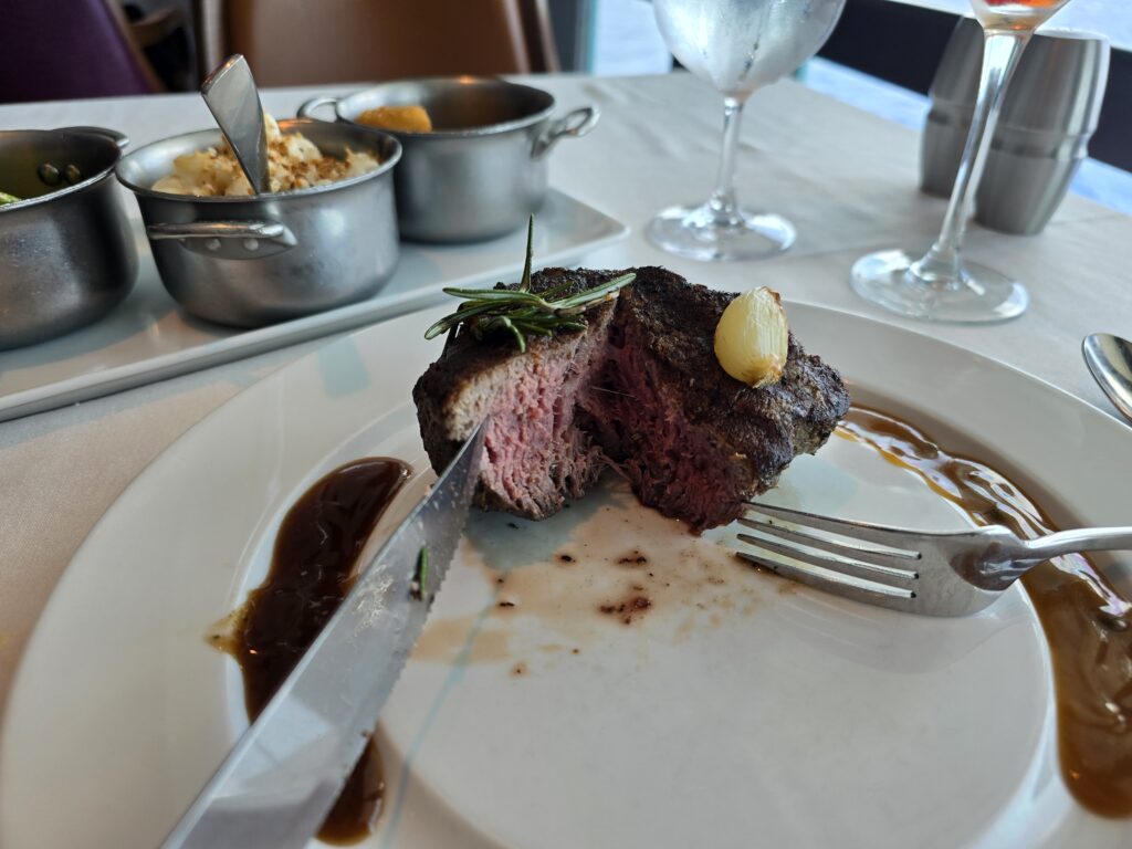 Filet Mignon from Chops Grille on Royal Caribbean's Grandeur of the Seas