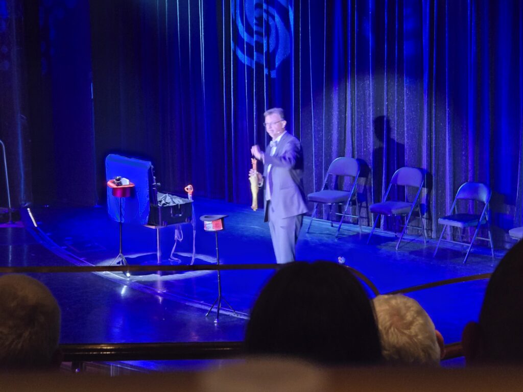 Comedian Matt Disero entertaining on Grandeur of the Seas