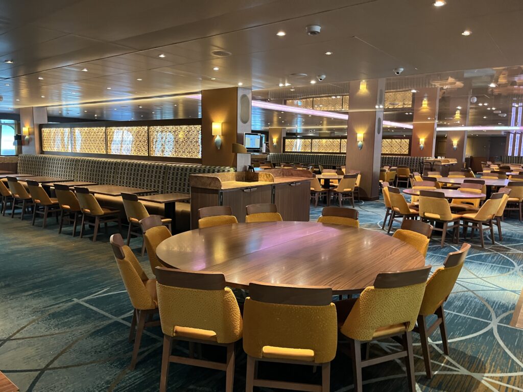 One of the main dining rooms on Carnival Vista