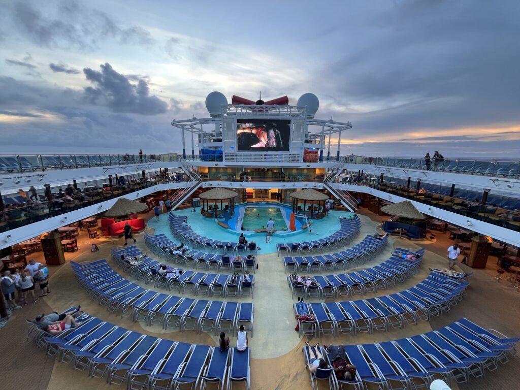 Getting ready for Movies Under the Stars on Carnival Vista