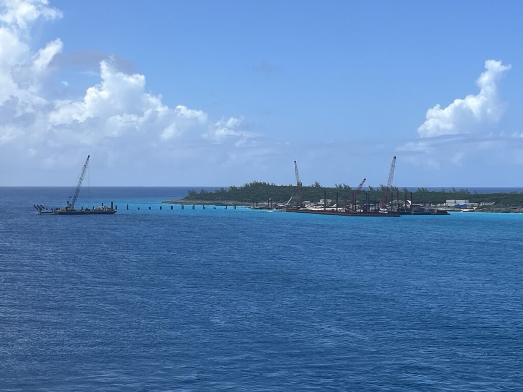 Construction of a new pier at Half Moon Cay