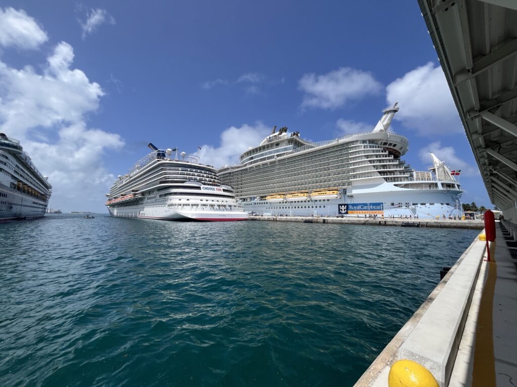 Carnival Vista and Allue of the Seas in Nassau on September 4, 2024