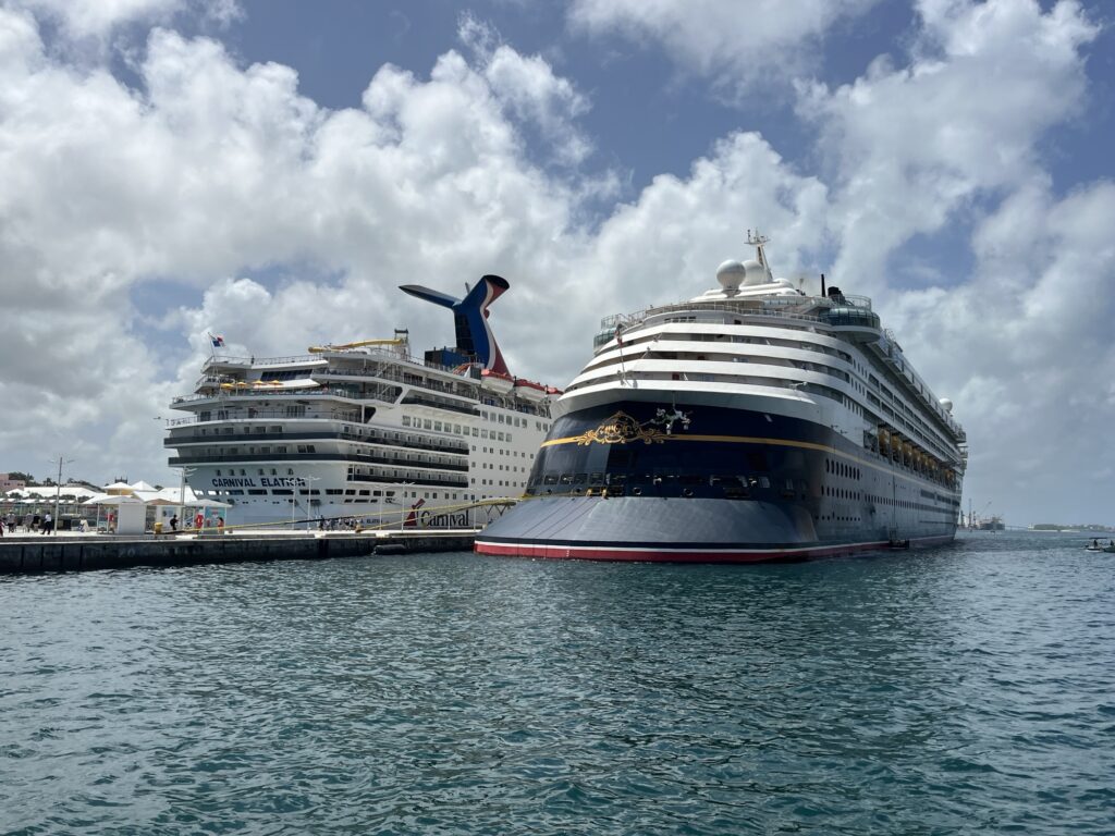 Carnival Elation and Disney Magic in Nassau on September 4, 2024