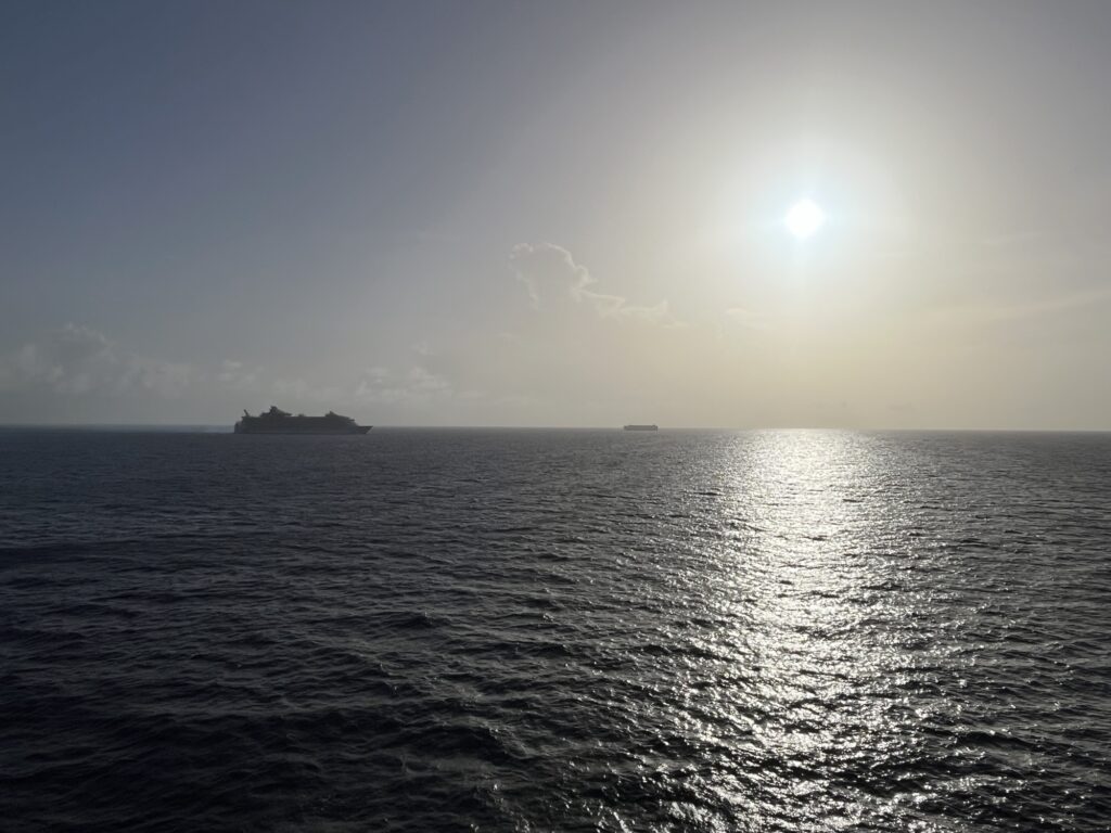 Allure of the Seas and Carnival Elation on the horizon departing Nassau