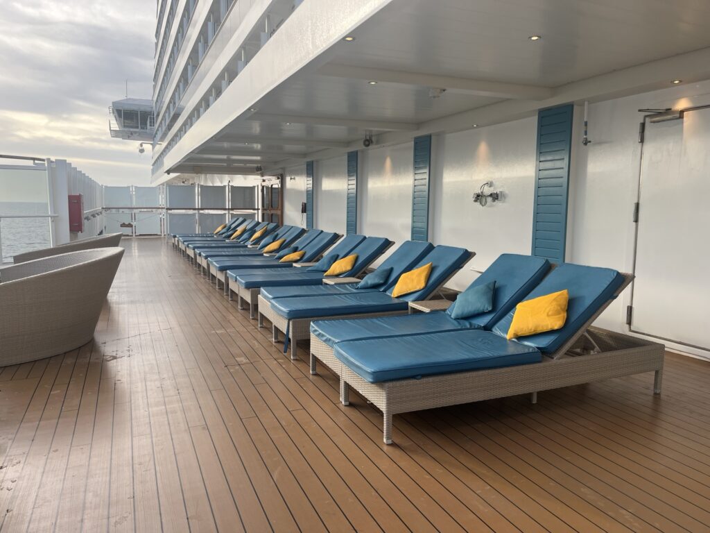 Outdoor seating on Carnival Vista