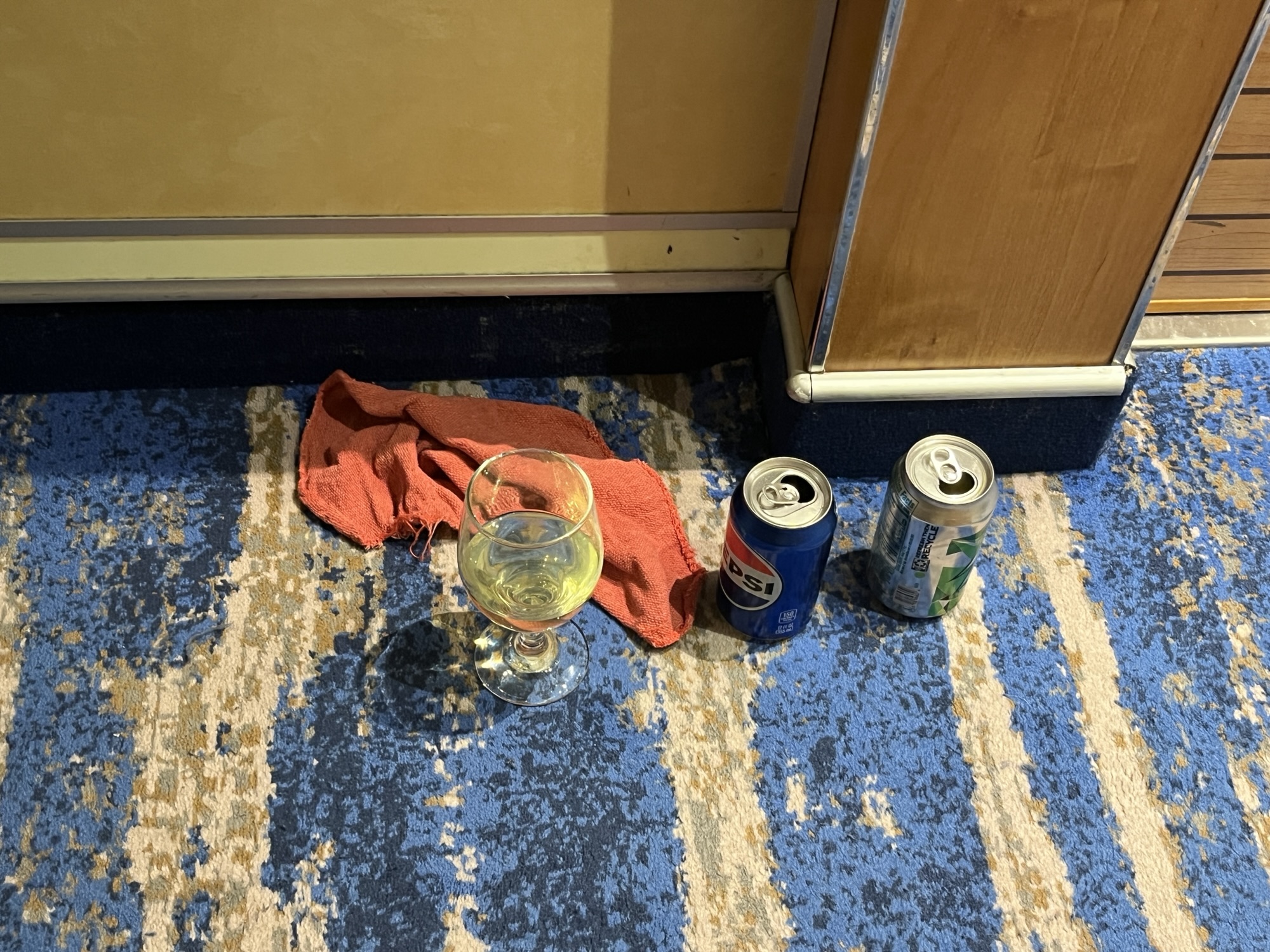 Don't trip over those soda cans left in the hallway on Carnival Vista!