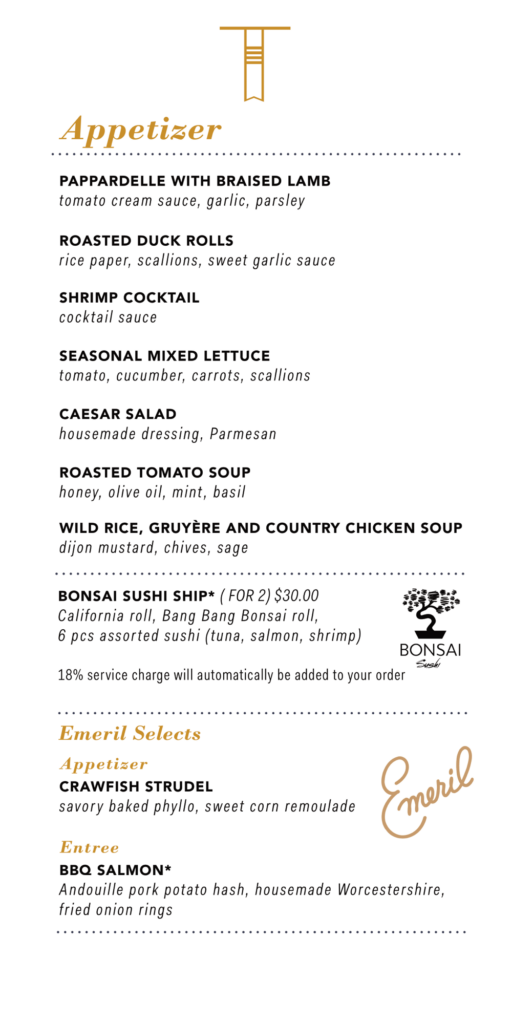 Main Dining Room Menu - Day 1 - Carnival Celebration