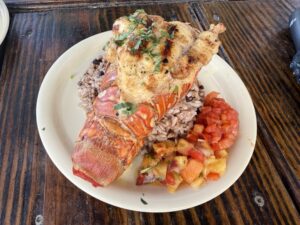 Lobster tail from the Lobster Shack on Half Moon Cay