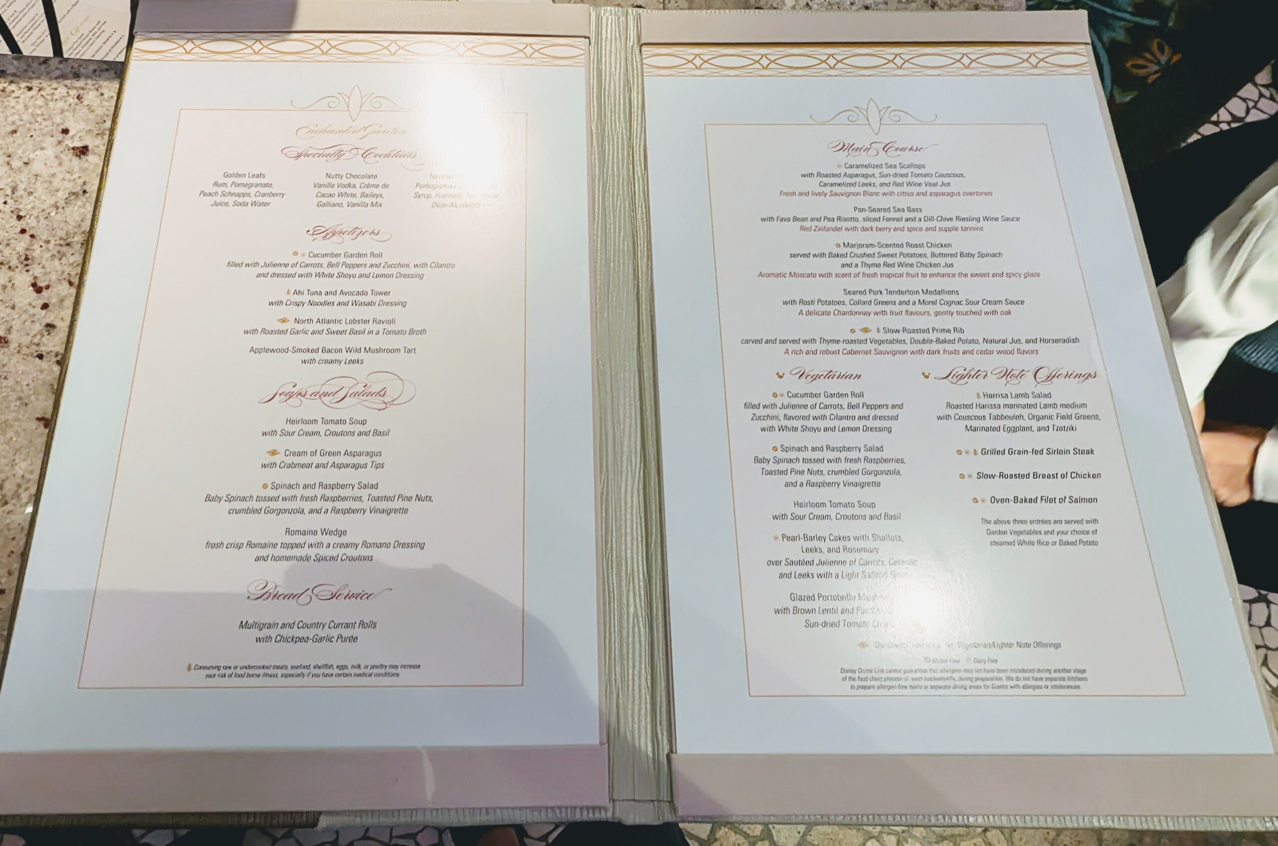 Enchanted Garden Menu 1