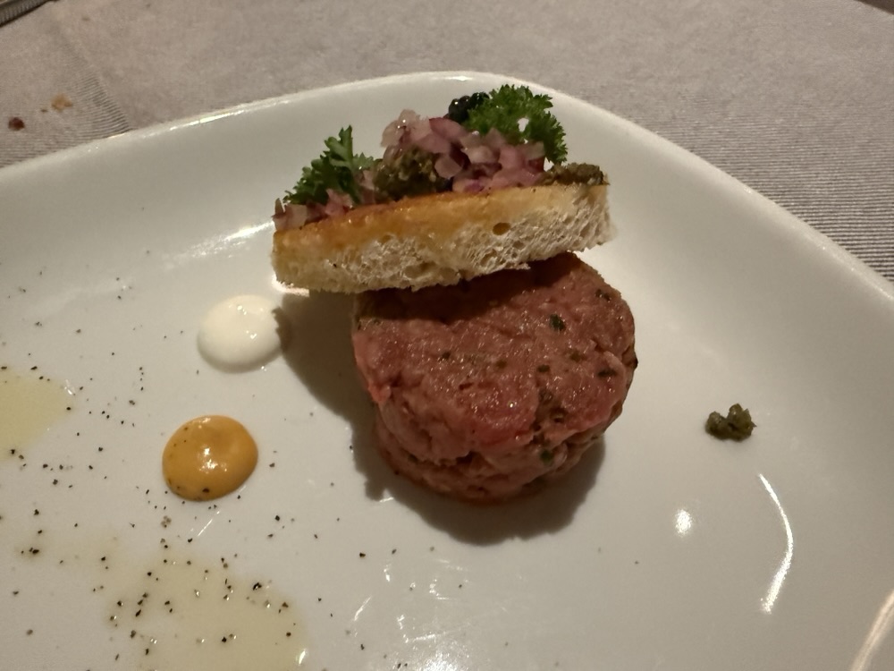 Beef Tartare from Crown Grill on Enchaned Princess