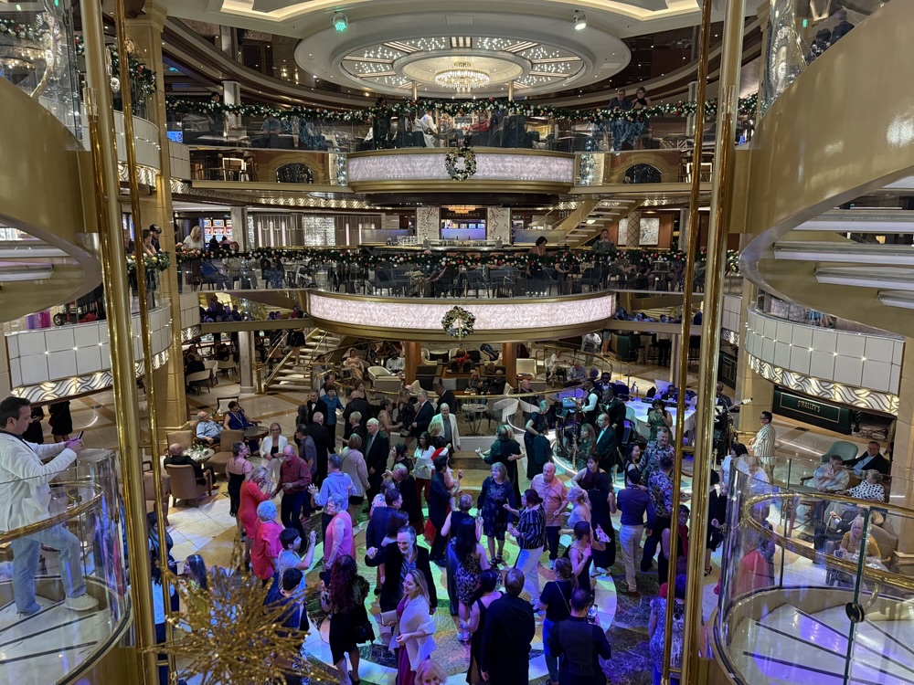 Party time in the atrium of the Enchanted Princess