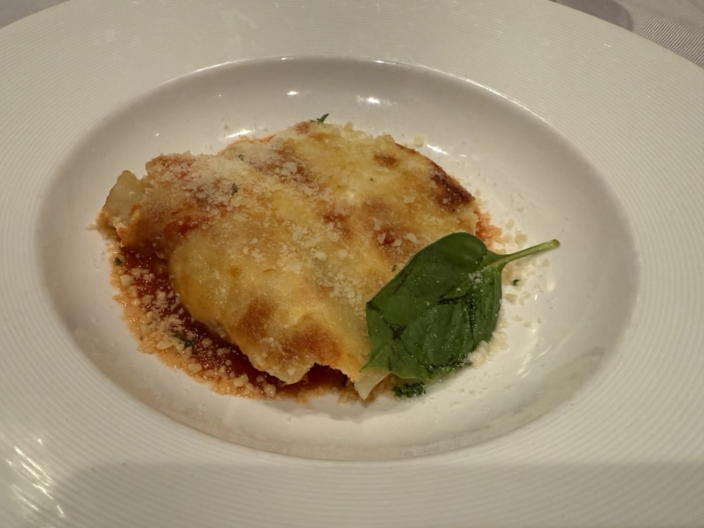 Veal Cannelloni from the Reserve Collection Dining Room on Enchanted Princess