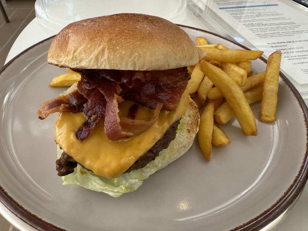 Burger and fries on Enchanted Princess