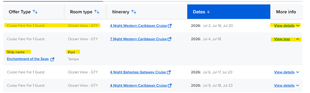 Royal Caribbean Club Royal sailing offers