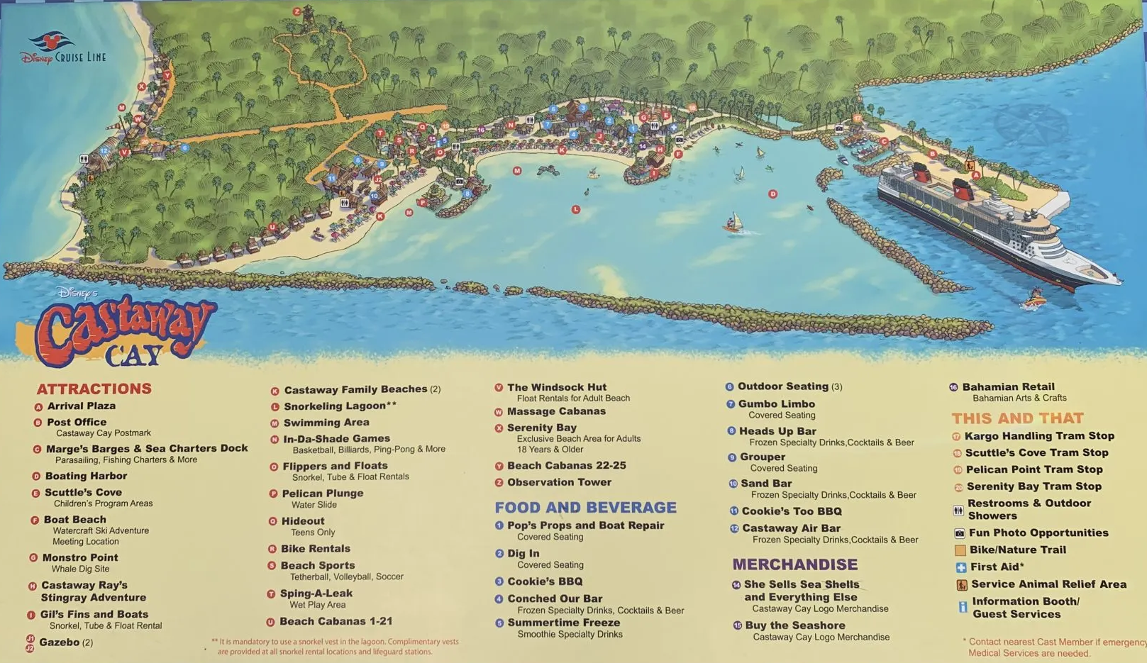 Map of Disney's Castaway Cay