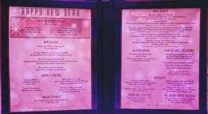 New Year's Eve Menu on the Disney Fantasy