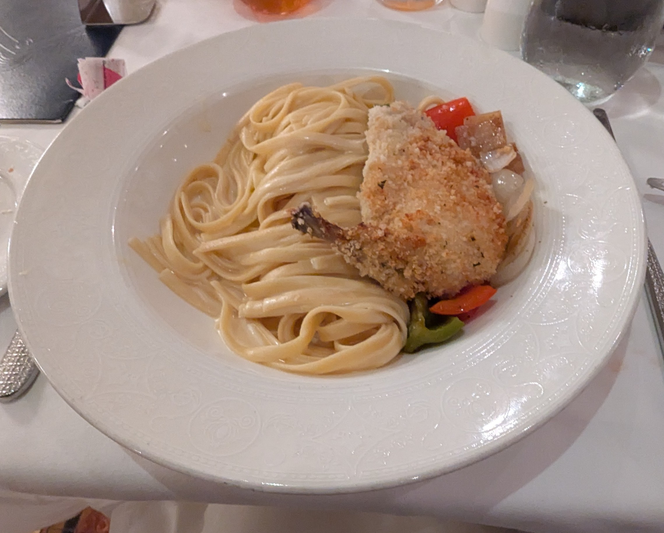 Fettuccine with Parmesan Crusted Chicken