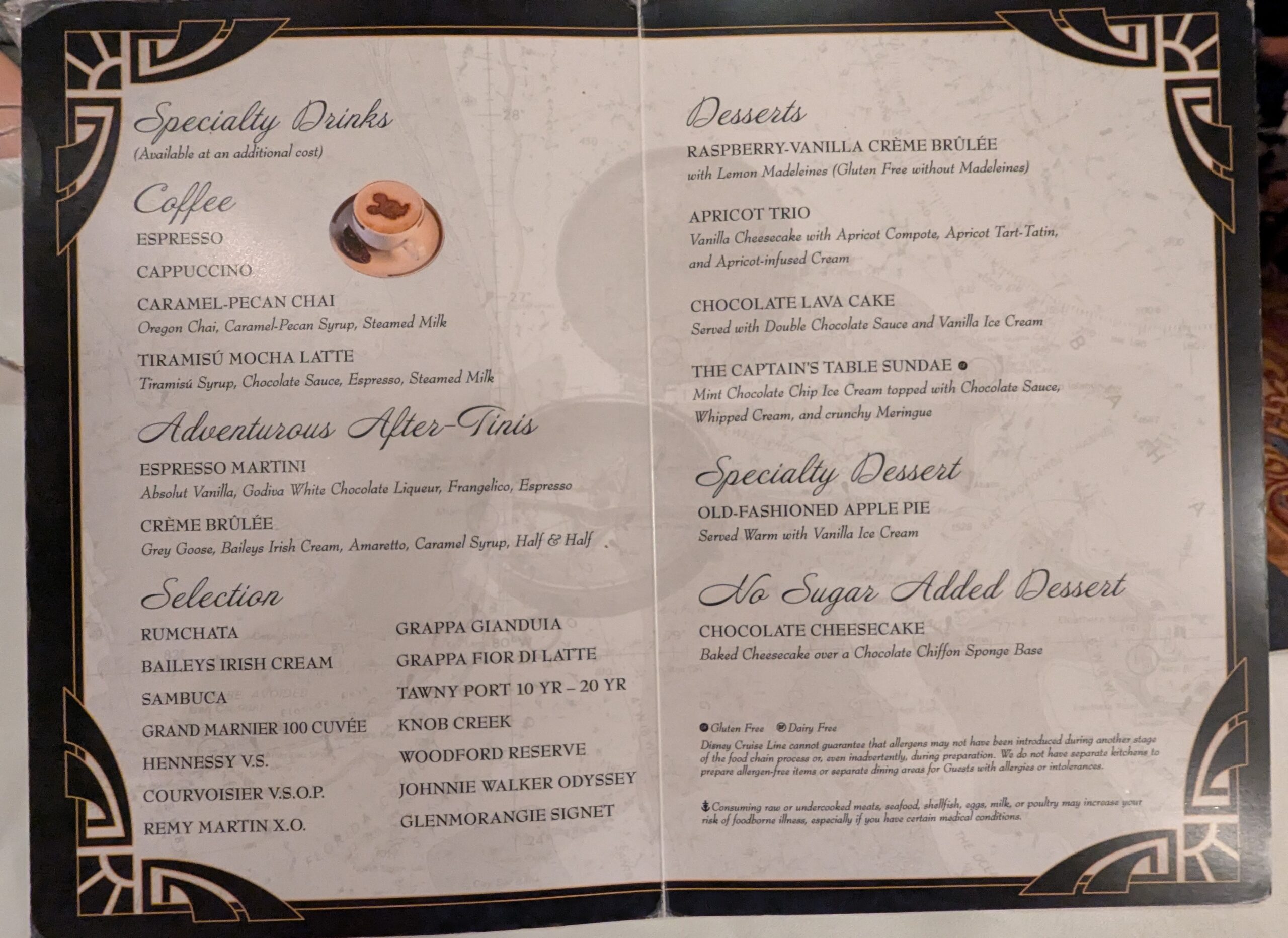 Royal Court Dessert Menu