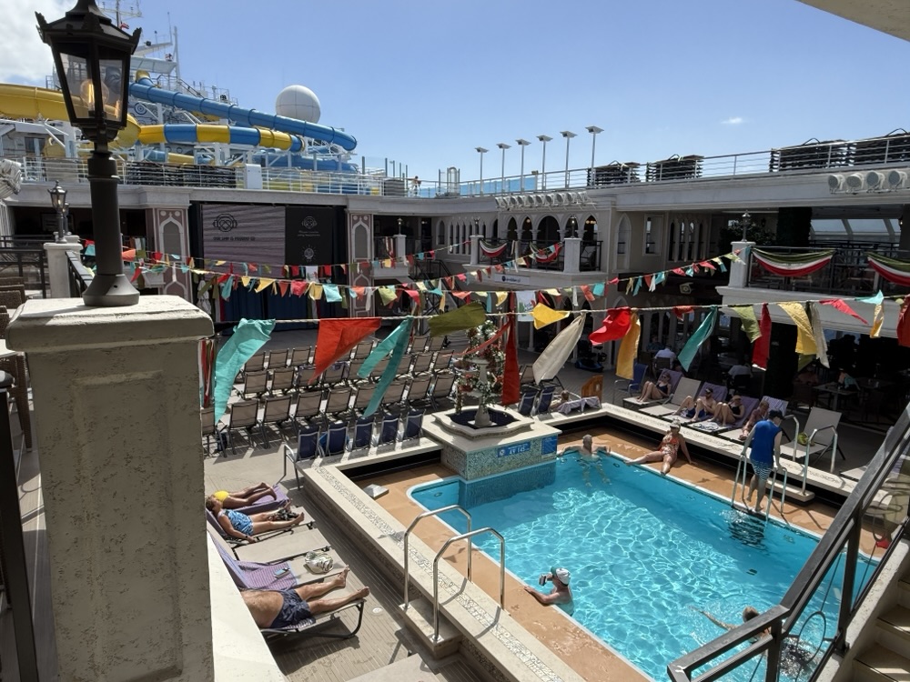 The Lido decorated for Festa Italiana