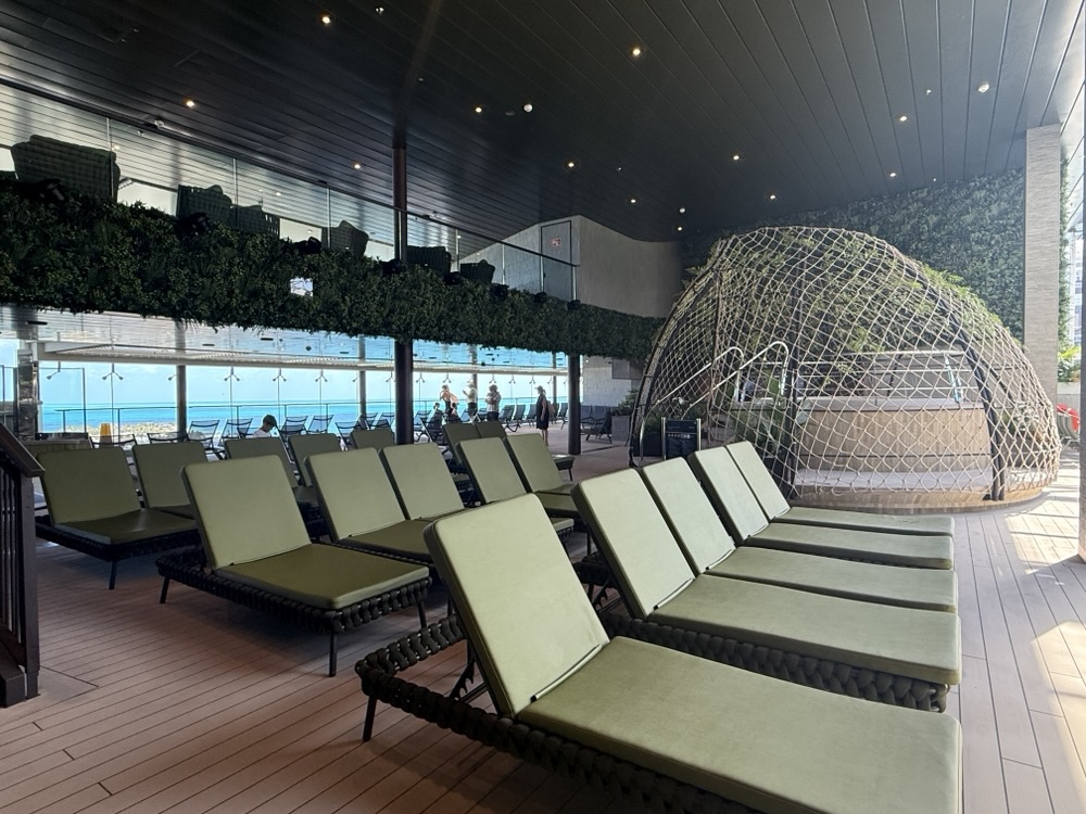 Loungers at the Botanic Pool on MSC World America