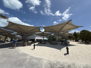 Seekers buffet on Ocean Cay