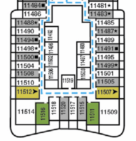 Deckplan showing cabin 11519