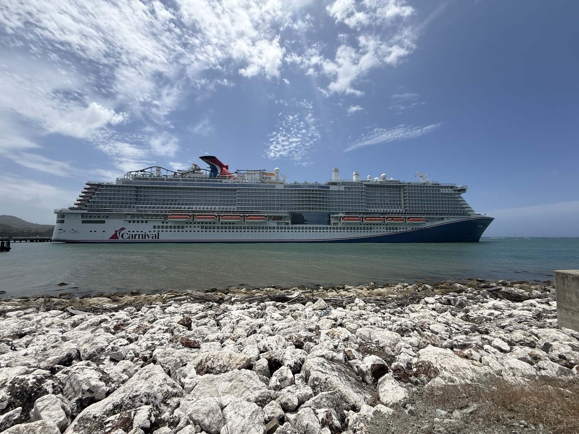 Carnival Celebration docked at Amber Cove