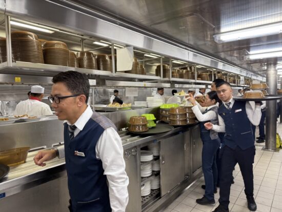 A bustling galley on Carnival Celebration