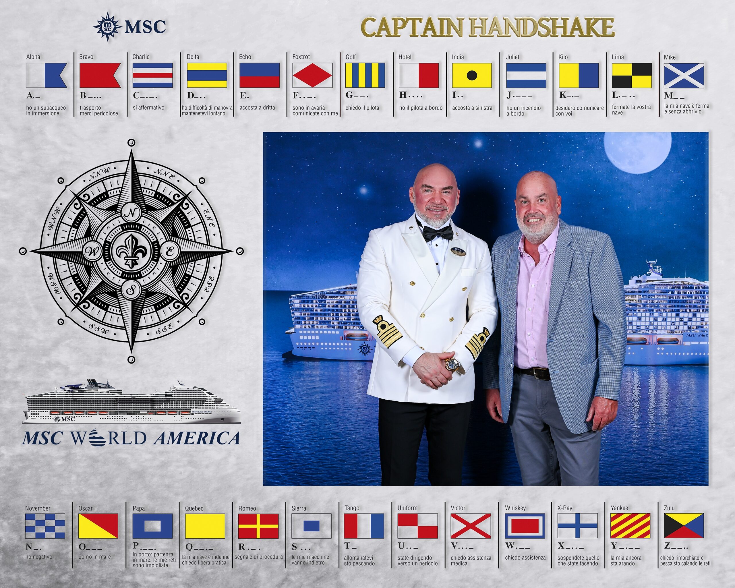 Me and Captain Dino on the MSC World America's Inaugural Cruise
