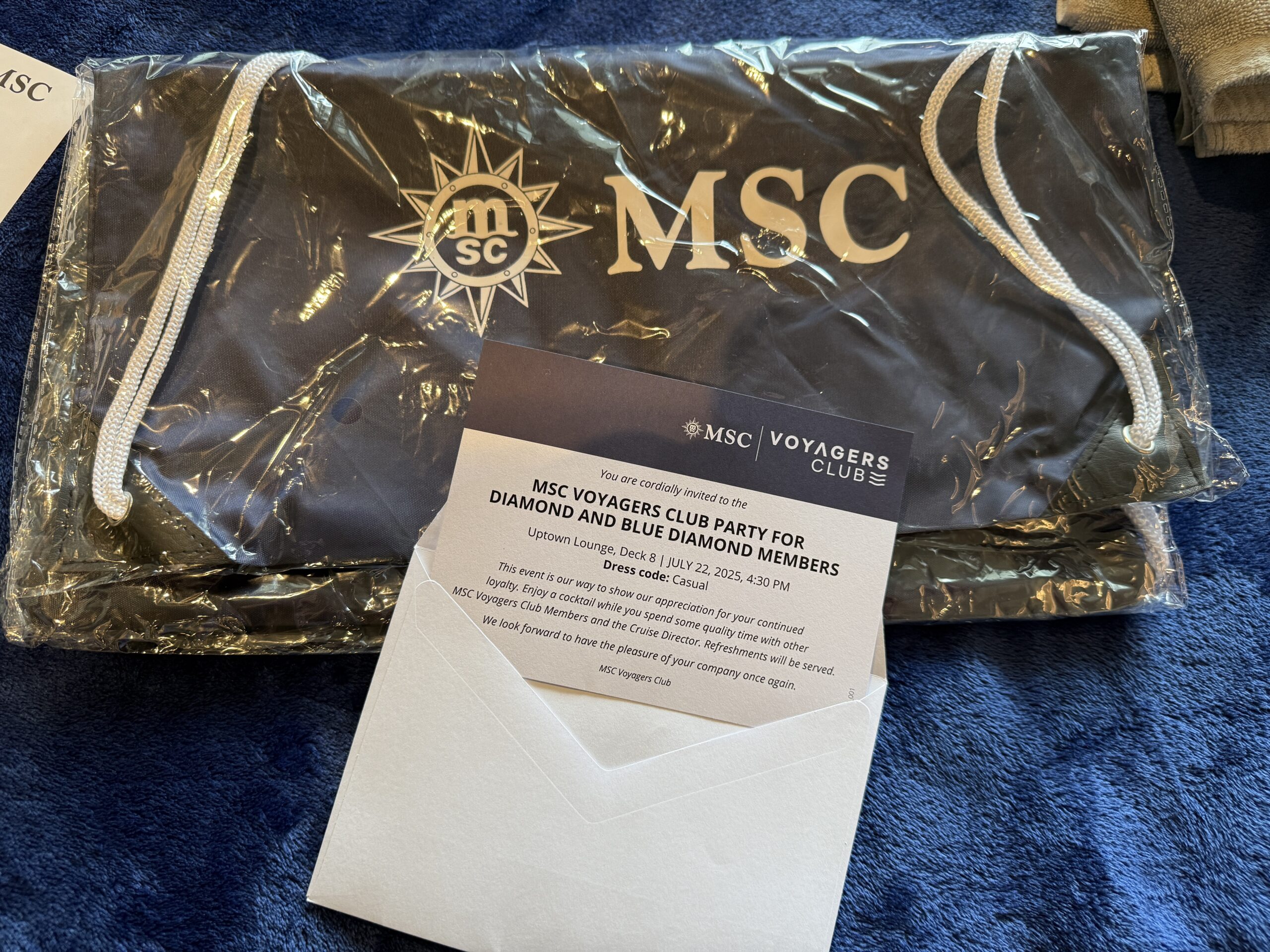 MSC Voyagers Club gift and invite