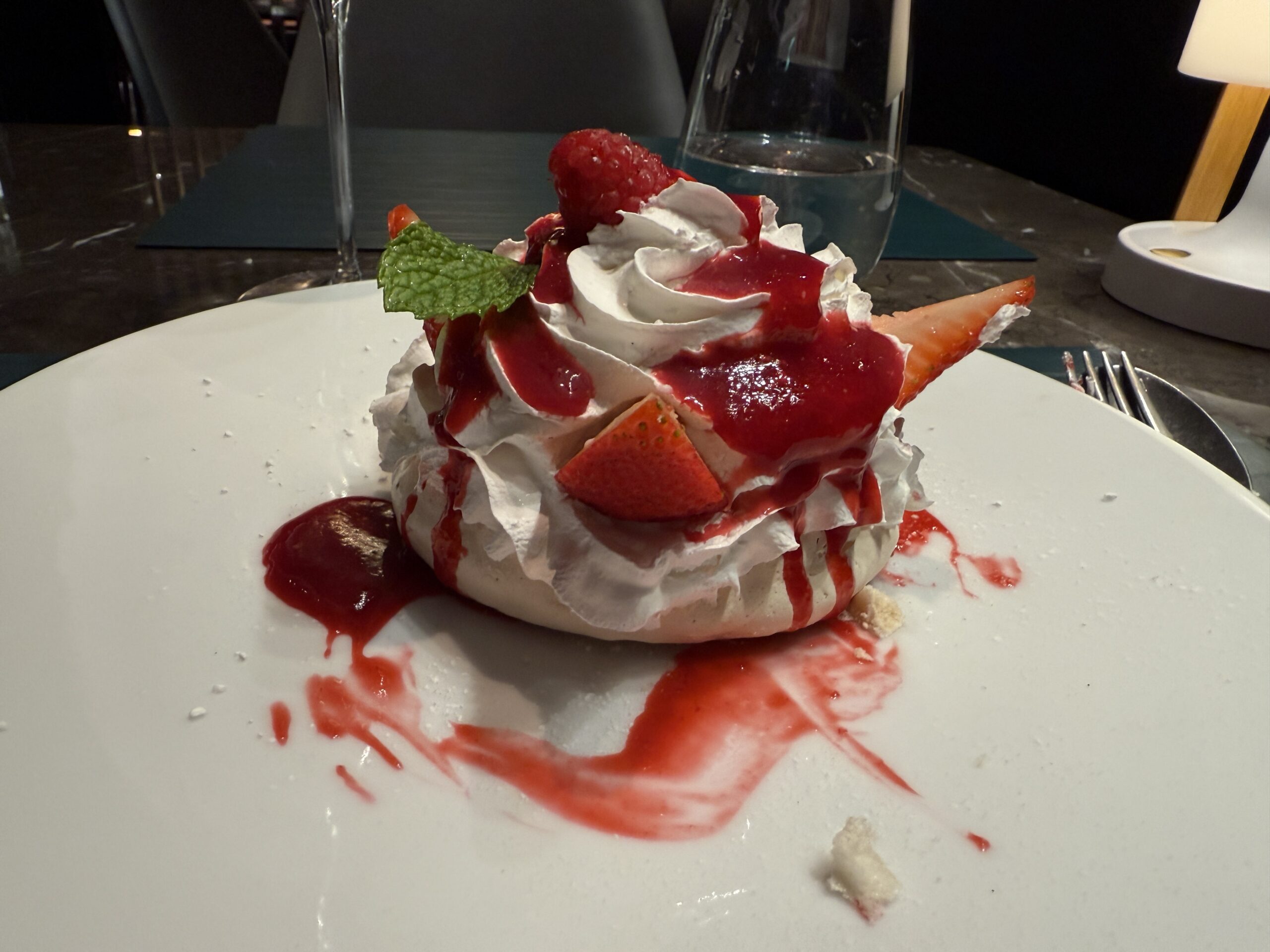 Pavlova from Ocean Cay Seafood Restaurant on MSC Seashore
