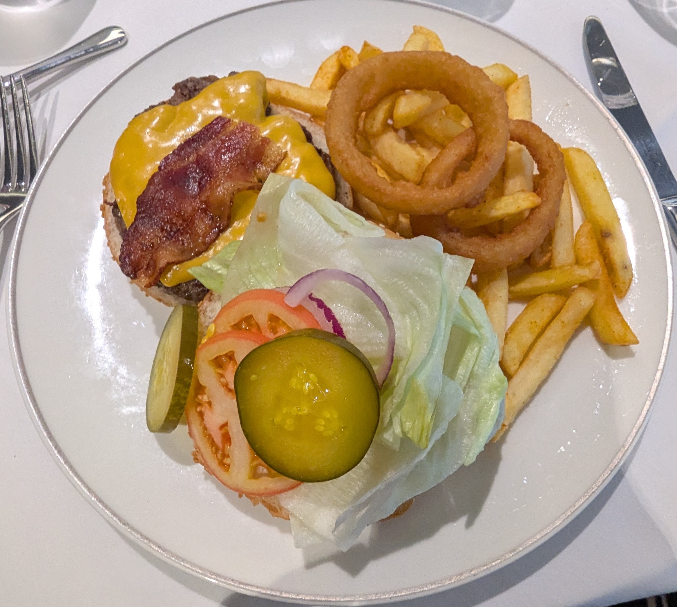 Angus Beef Burger from the Yacht Club restaurant on MSC World America