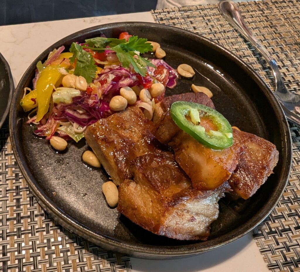 Crispy Ponzu Glazed Pork Belly at La Brasserie on MSC World America
