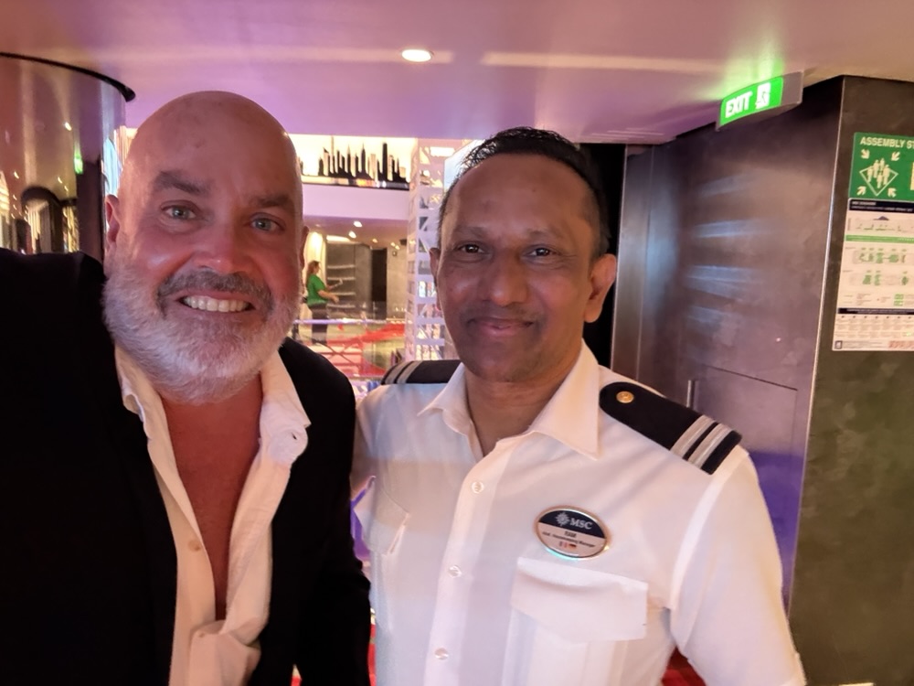 Me and Ram, the assistant housekeeping manager, and old friend, on MSC Seashore
