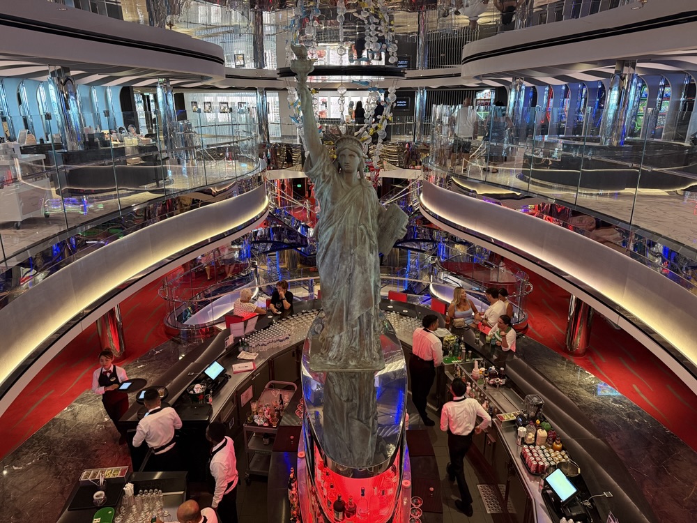 Lady Liberty in the center of the Casino on MSC Seashore