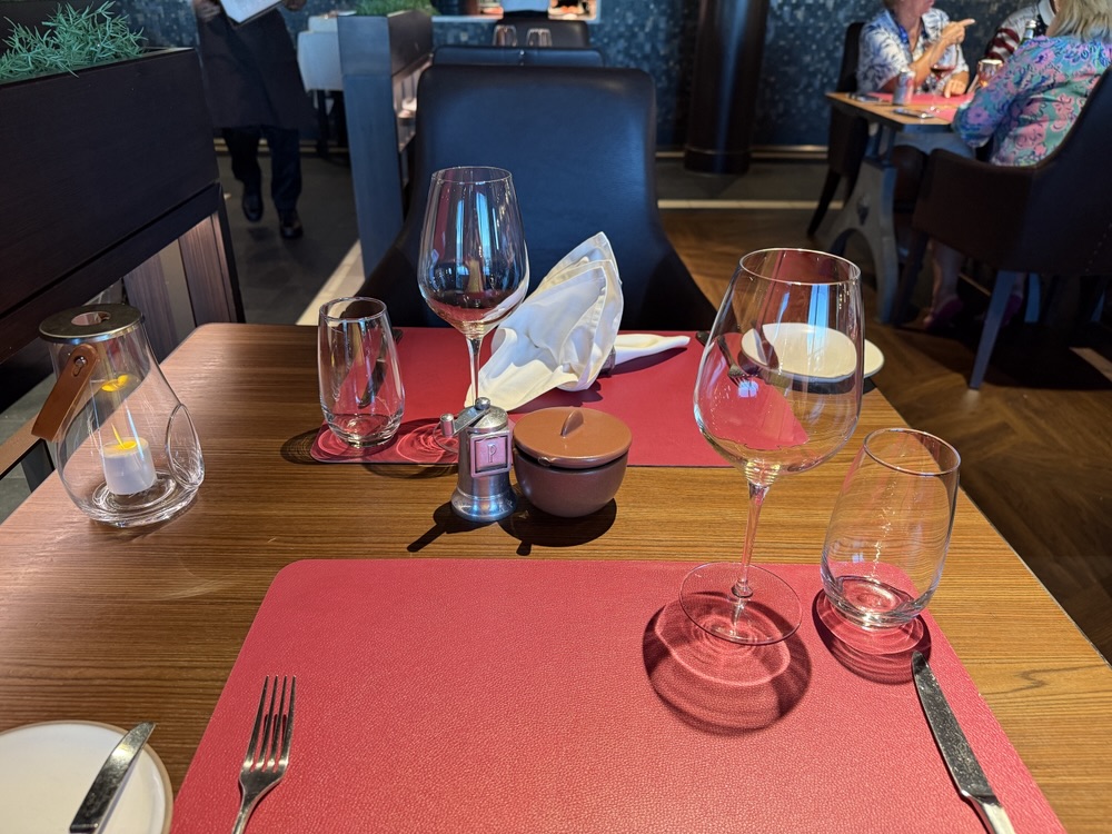 Place setting from Butcher's Cut on MSC Seashore