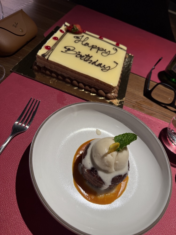 Birthday cake and dessert from Butcher's Cut on MSC Seashore