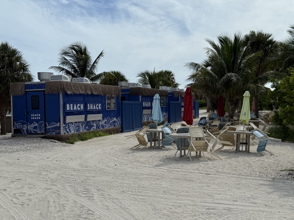 Some of the food trucks set up all around MSC Ocean Cay Marine Reserve
