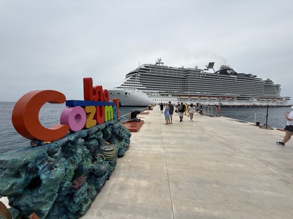 MSC Seashore docked in Cozumel on July 25, 2025