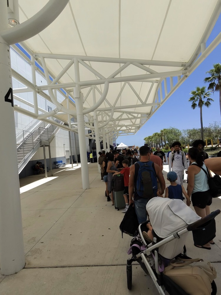 Waiting in line to enter the terminal at Port Canaveral