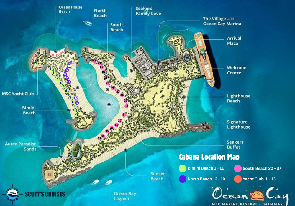 Ocean Cay Cabana Location Map