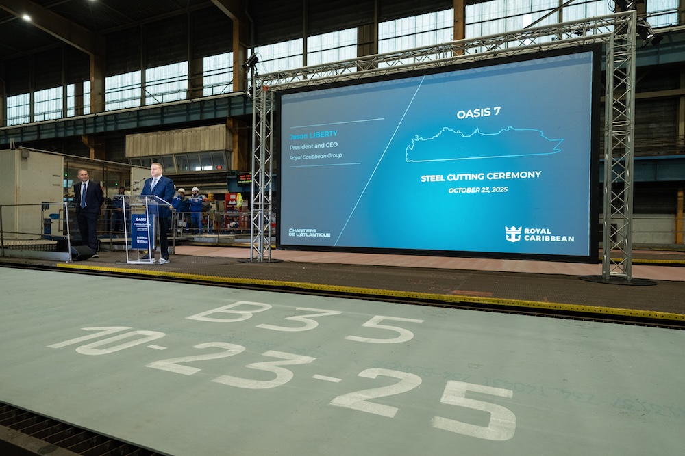 Steel cutting ceremony for Royal Caribbean's 7th Oasis-class ship