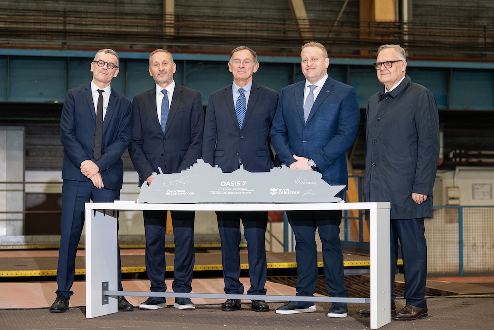 Steel cutting ceremony for Royal Caribbean's 7th Oasis-class ship
