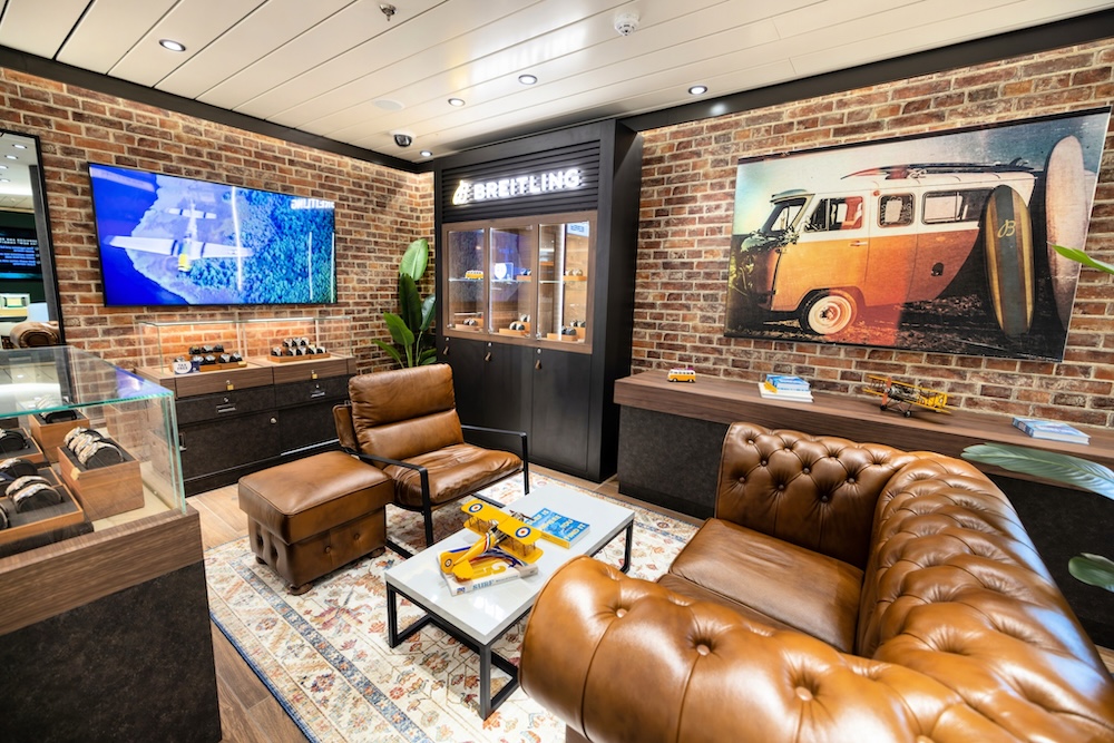 Breitling Watch Boutique on Carnival Mardi Gras after her October 2025 dry dock.