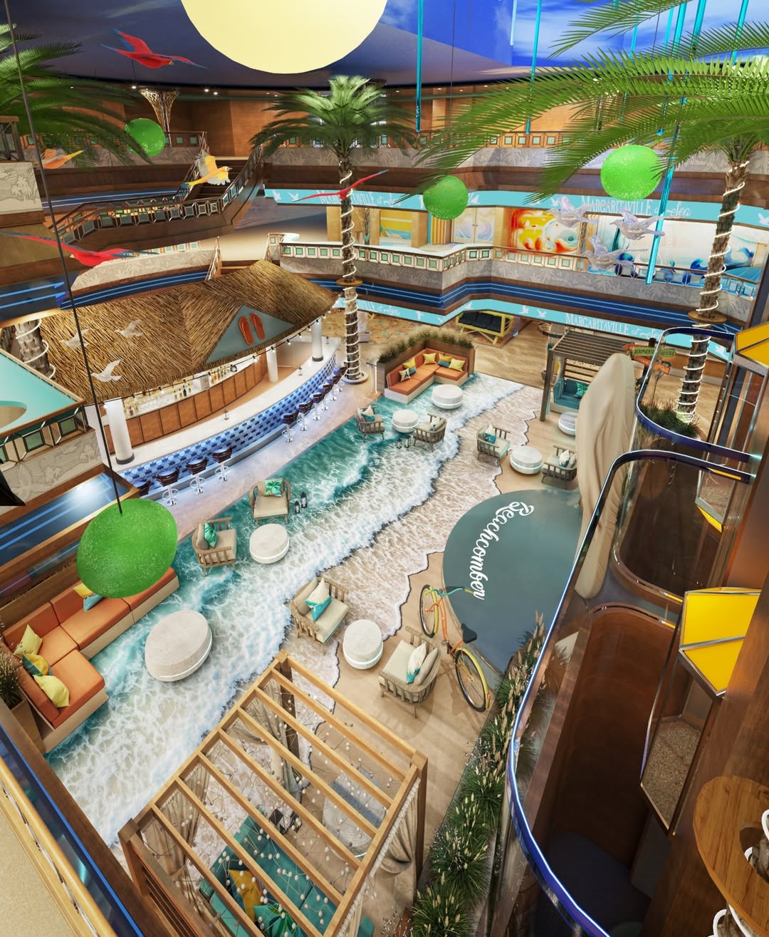 Concept art for the atrium of the Beachcomber